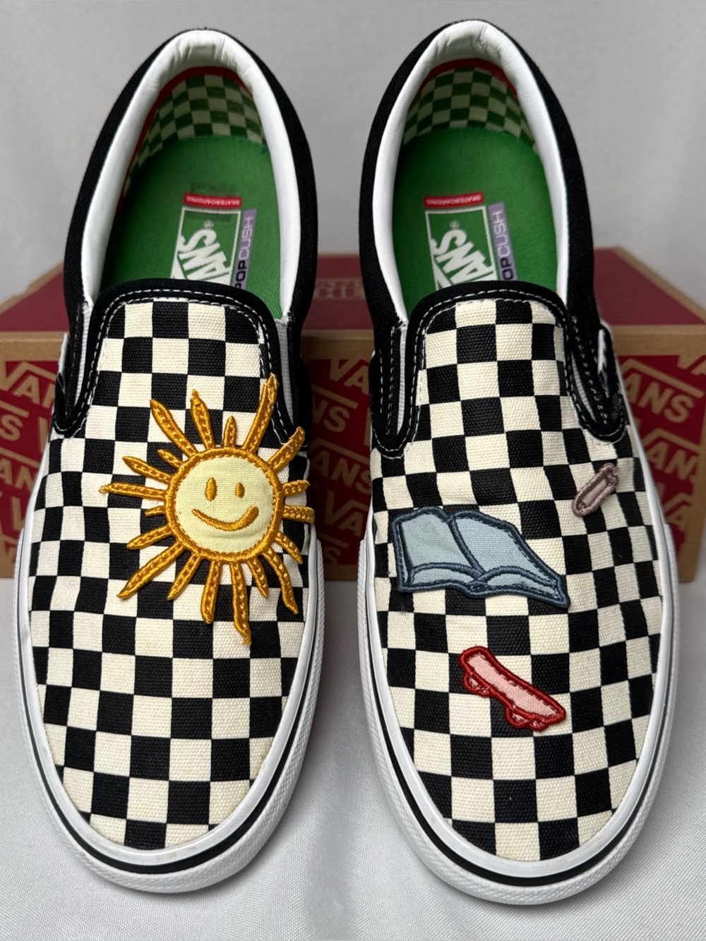 VANS Off The Wall Slip-On Skateistan Checkerboard Sneakers Mens 11.5  Rare